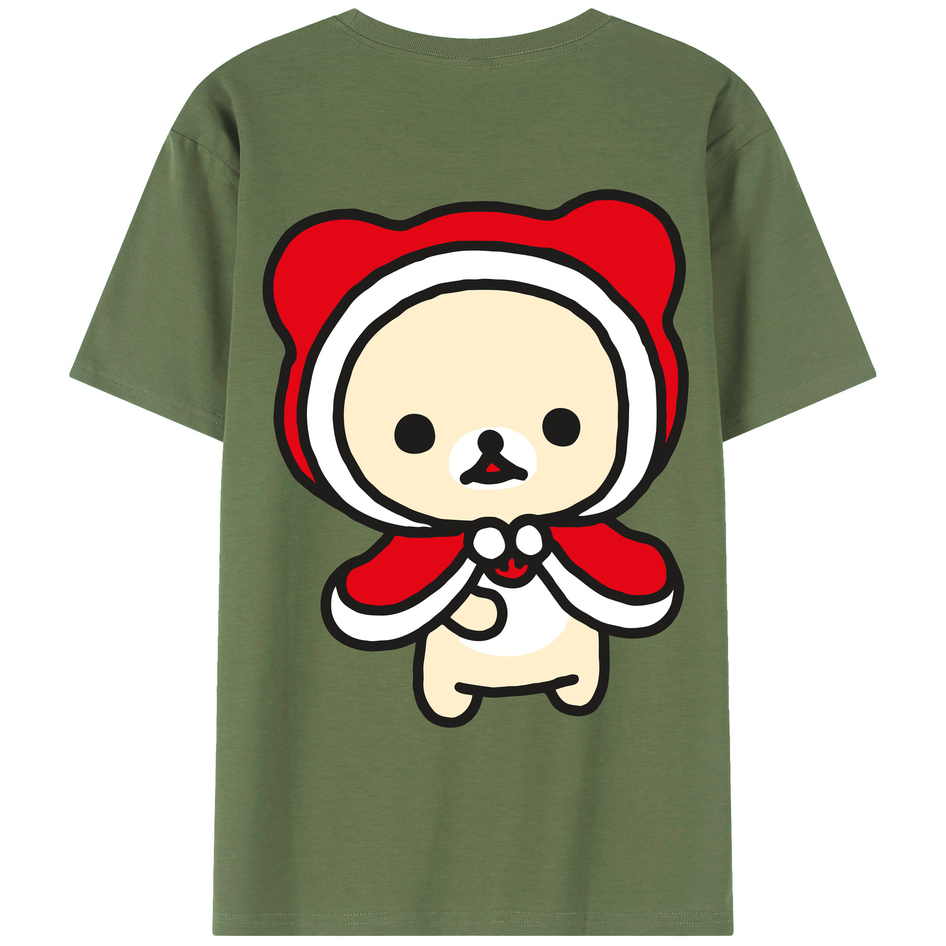 （画像用） リラックマ リラックマ キイロイトリ Rilakkuma Korilakkuma Kiiroitori 綿100％ メンズ半袖Tシャツ（バックプリント） 通気性